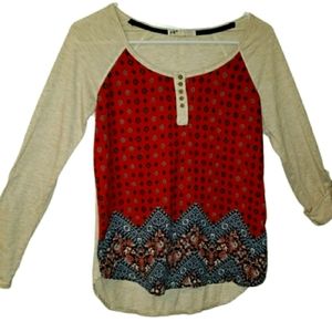 Jolt small polka-dot front roll cap sleeves tee shirt. 088